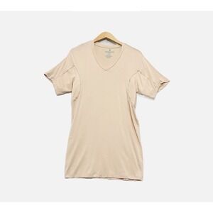 Thompson Tee Sweat Proof Shirt Men's 2XL XXL Beige USA Made 100% Cotton Slim Fit